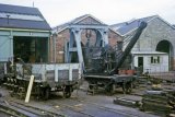 Sheer legs and an old crane wagon at Ryde shed in August 1964