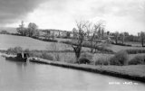 The Oxford Canal at Napton with a maintenance barge moored up circa 1950
