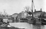 A 'Billy Boy' East Coast sailing barge at Tetney Lock on the Louth Navigation circa 1905
