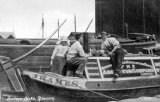 A study of the Anderton Company narrowboat THAMES at Bottom Locks Runcorn, on the Trent & Mersey Canal circa 1908