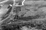 Formation of abandoned or half constructed railway at Pont Shon Norton, near Pontypridd, 