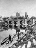 Hereford, River Wye Bridge & Cathedral c1860