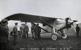 Capt Lindberg and Spirit of St Louis airplane at Gosport Hants a few days after his epic transatlantic flight.