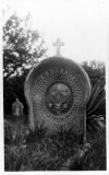 Scilly Isles 1912 St marys gravestone of drowned French sailor CMc.jpg