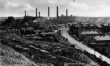 Lanarkshire Newmains from Slag Hill with ironworks c1906 CMc.jpg