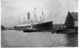 Shipping Cunard RMS Saxonia docking Liverpool Docks Mersey c1906 CMc.jpg