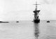 Sailing ship waiting to enter Pentewan harbour circa 1910