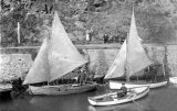 Sailing dinghies in Pentewan harbour circa 1910